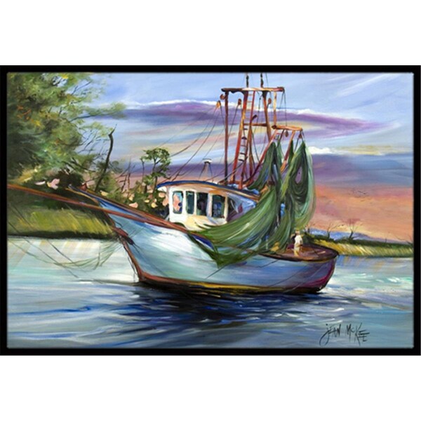 Carolines Treasures Jeannie Shrimp Boat Indoor and Outdoor Mat- 18 x 27 in. JMK1059MAT - main